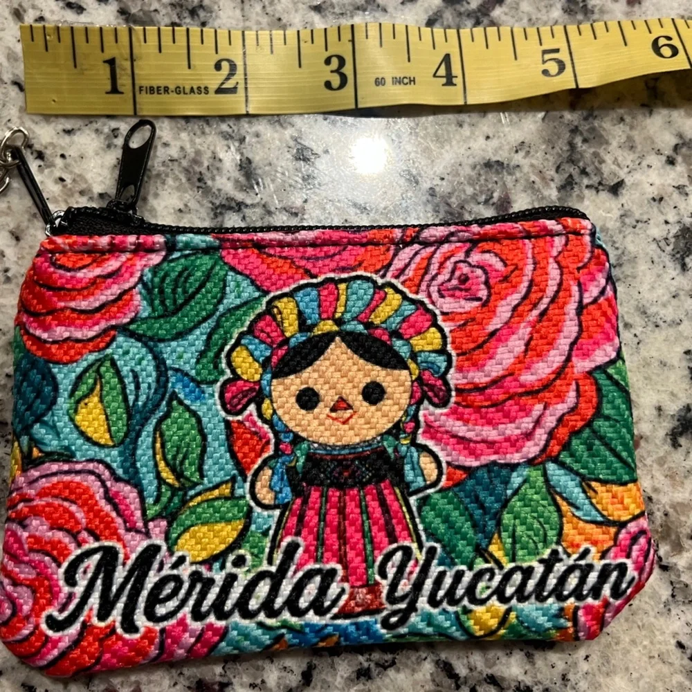 Embroidered Floral Coin Bag